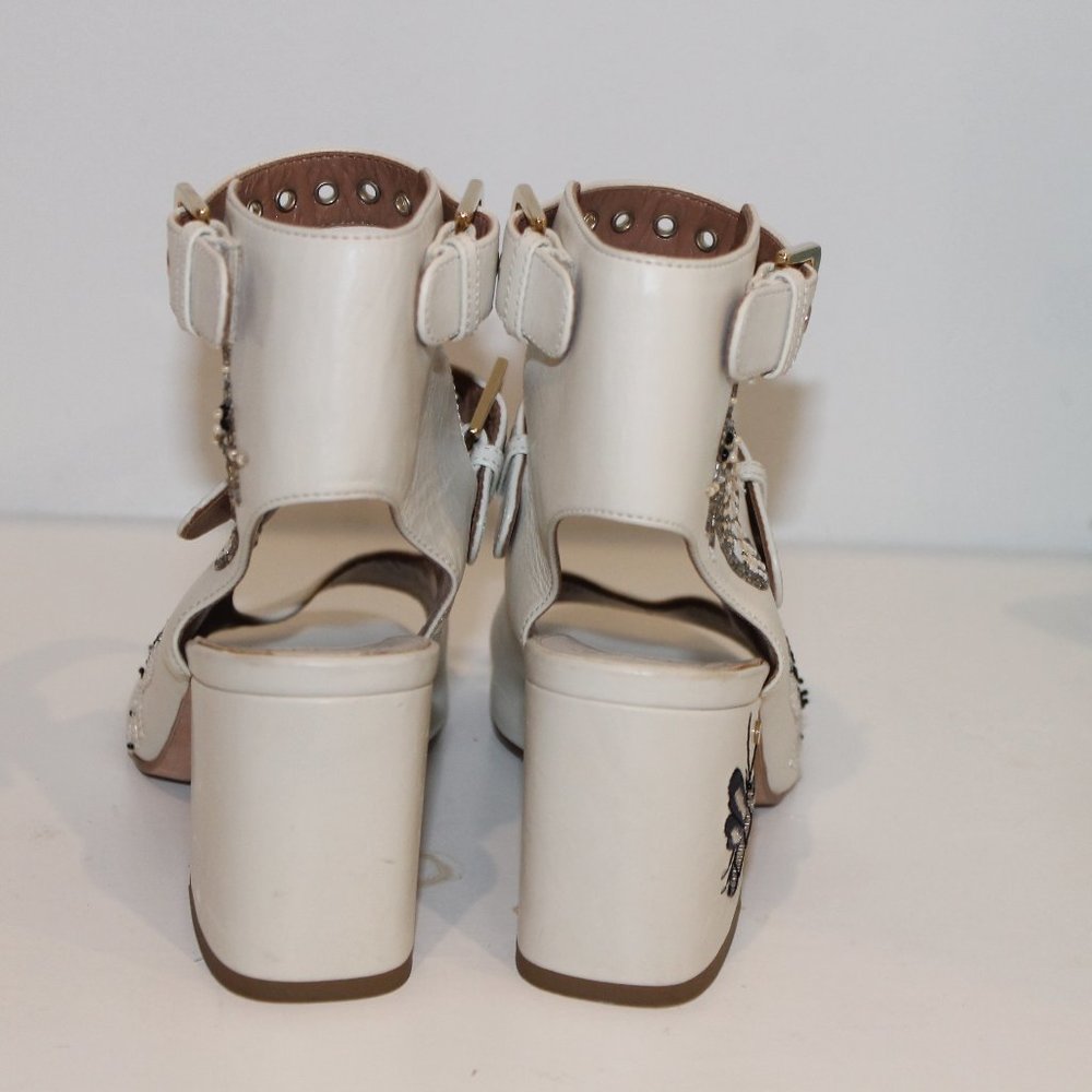 LAURENCE DACADE NELEN EDEN BEADED IVORY WHITE SANDALS - Picture 12 of 16